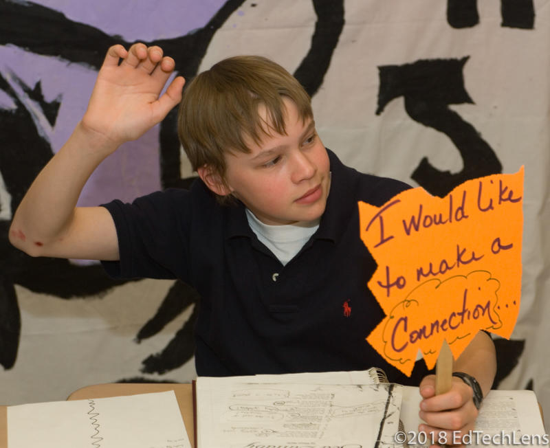 Student uses a sentence stem during class discussion 